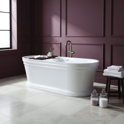 REA - Voľne stojaca akrylátová vaňa Olivia 170 Biela krytka zátky (REA-W0507)