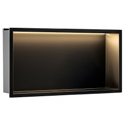 REA - VSTAVNÁ KÚPEĽŇOVÁ POLICA LED 30x60 black (REA-08541)