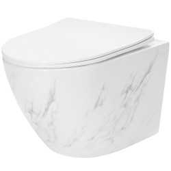 REA - Závesná WC misa vrátane sedátka Carlos Nature Marble (REA-C6606)