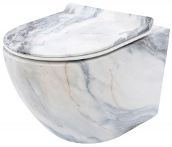 REA - Závesná WC misa vrátane sedátka Carlos Slim Rimless (REA-C8003)