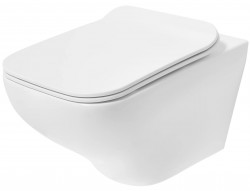 REA - Závesná WC misa vrátane sedátka Ivo Rimless biela (REA-C9201)
