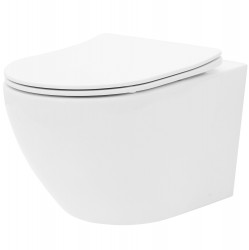 REA - Závesná WC misa vrátane sedátka Rimless Carlo Flat Mini biela (REA-C2760)