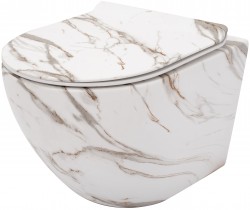 REA - Závesná WC misa vrátane sedátka RIMLESS Carlos Slim Lava matná (REA-C8004)