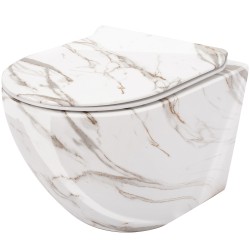 REA - Závesná WC misa vrátane sedátka RIMLESS Carlos Slim Lava Shiny lesk (REA-C0536)