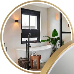 REA - Zrkadlo LED 100cm MMJ BRUSH GOLD (HOM-05548)