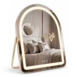 REA - Zrkadlo LED GLAM L.Gold 40x45cm (HOM-01807)