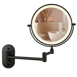 REA - Zrkadlo LED Glow Black (HOM-70000)