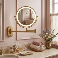 REA - Zrkadlo LED Glow Old Gold (HOM-70001)