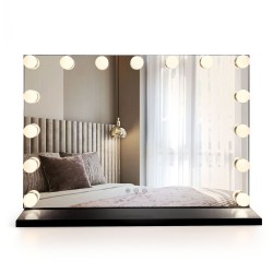 REA - Zrkadlo LED HOLLYWOOD Black (HOM-12011)