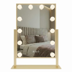 REA - Zrkadlo LED HOLLYWOOD L.Gold 30x40 (HOM-01804)