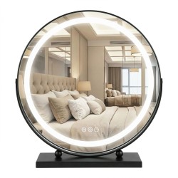 REA - Zrkadlo LED MAKE-UP Black 50 cm (HOM-12022)