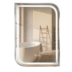 REA - Zrkadlo LED ZONE 80x60 BRUSH NICKEL (HOM-00301)