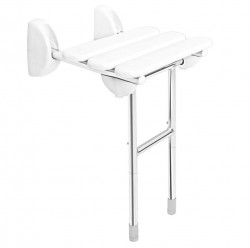 RIDDER - HANDICAP sklopné sedátko do sprchy s podperou, 38x36cm, biela (A140101-1)