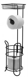 RIDDER - MILA stojan s držiakom na toaletný papier, čierná/keramika (2163910)