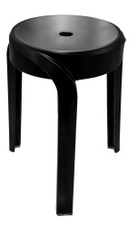 RIDDER - STAN kúpeľňová stolička, priemer 30cm, čierna (A176110)