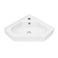 Rohové umývadlo SAT B-Way 55x38,5 cm otvor pre batériu uprostred SATBW5538 (SATBW5538)