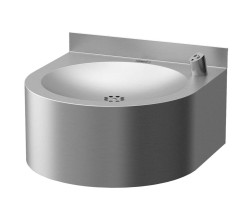 SANELA - Automatická fontánka s výtokom, sieťové napájanie 24 V DC, matná nerezová (SLUN 14EN)