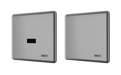 SANELA - Automatický splachovač pisoáru, s elektronikou ALS a integrovaným zdrojom, 230 V AC, Bluetooth, matná nerezová (SLP 05KZX)