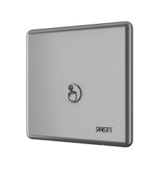 SANELA - Automatický splachovač WC s piezo tlačidlom, 24 V DC, matná nerezová (SLW 01PX)