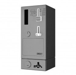 SANELA - Automaty Mincový automat dverového zámku s eurozámkom, antivandal, matná nerezová (SLZA 40V)