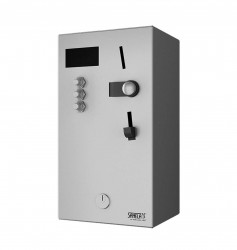 SANELA - Automaty Nástenný mincový automat pre 1-3 sprchy, interaktívne ovládanie, antivandal, matná nerezová (SLZA 01LN)