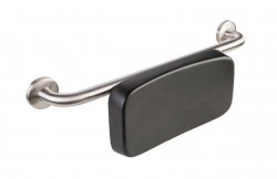 SANELA - Chrbtová opierka k WC, matná nerezová/čierna (SLZM 22X)