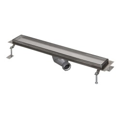 SANELA - Kúpeľňový žliabok z nehrdzavejúcej ocele na dlažbu do priestoru, dĺžka 95 cm (SLKN 10)