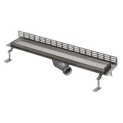 SANELA - Kúpeľňový žliabok z nehrdzavejúcej ocele na dlažbu k stene, dĺžka 85 cm (SLKN 14)