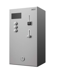 SANELA - Nástenný mincový automat pre 4-12 spŕch, interaktívne ovládanie, antivandal, matná nerezová (SLZA 02KN)