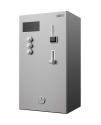 SANELA - Nástenný mincový automat pre 4-12 spŕch, priame ovládanie, antivandal, matná nerezová (SLZA 02KM)