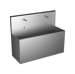 SANELA - Nerezová umyvadla Celoopláštený závesný umývací žľab, 2 senzorové batérie, sieťové napájanie, antivandal, nerezová (SLUN 80EA)