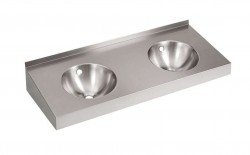 SANELA - Nerezová umyvadla Dvojumývadlo, 1200x500 mm, bez otvoru na batériu, matná nerezová (SLUN 19)