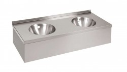 SANELA - Nerezová umyvadla Dvojumývadlo z nehrdzavejúcej ocele s opláštením a prepadom (SLUN 19P)