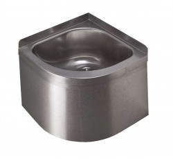 SANELA - Nerezová umyvadla Rohové umývadlo, 360x360 mm, bez otvoru na batériu, matná nerezová (SLUN 11)