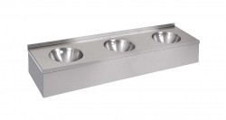 SANELA - Nerezová umyvadla Trojumývadlo s opláštením 1800x500 mm, bez otvoru na batériu, matná nerezová (SLUN 20P)