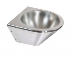 SANELA - Nerezová umyvadla Umývadielko 365x365 mm, bez otvoru na batériu, antivandal, matná nerezová (SLUN 69)