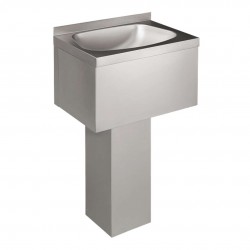 SANELA - Nerezová umyvadla Umývadlo samonosné k stene, 500x330x850 mm, bez otvoru na batériu, matná nerezová (SLUN 57)