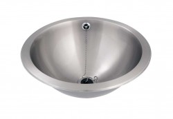 SANELA - Nerezová umyvadla Umývadlo zápustné, priemer 46 cm, bez otvoru na batériu, matná nerezová (SLUN 34)