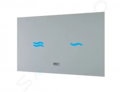 SANELA - Nerezová WC Elektronické dotykové ovládanie pre splachovanie WC, do montážneho rámu SLR 21, biele sklo/modrá (SLW 30A)