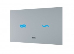 SANELA - Nerezová WC Elektronické dotykové ovládanie pre splachovanie WC, do montážneho rámu SLR 21, biele sklo/modrá (SLW 30A)