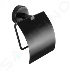 SANELA - Nerezové doplňky Držiak toaletného papiera, s krytom, matná čierna (SLZN 09N)