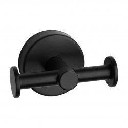 SANELA - Nerezové doplňky Dvojitý háčik, matná čierna (SLZD 04N)