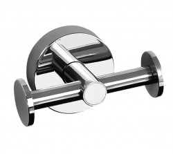 SANELA - Nerezové doplňky Dvojitý háčik z nehrdzavejúcej ocele, lesklá nerezová (SLZD 04)