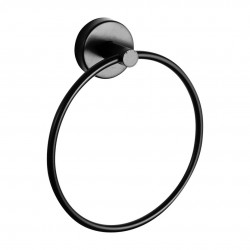 SANELA - Nerezové doplňky Kruhový držiak na uterák, matná čierna (SLZD 05N)