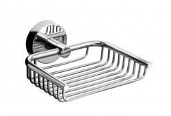 SANELA - Nerezové doplňky Mydlovnička s držiakom, lesklá nerezová (SLZD 18)