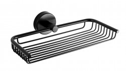 SANELA - Nerezové doplňky Mydlovnička s držiakom, matná čierna (SLZD 19N)