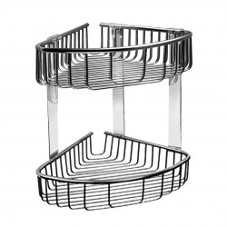 SANELA - Nerezové doplňky Polička rohová drôtená, lesklá nerezová (SLZD 28)