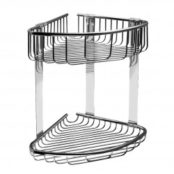 SANELA - Nerezové doplňky Polička rohová drôtená, lesklá nerezová (SLZD 29)