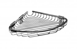 SANELA - Nerezové doplňky Rohová polička, lesklá nerezová (SLZD 25)