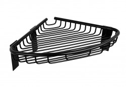 SANELA - Nerezové doplňky Rohová polička, matná čierna (SLZD 25N)